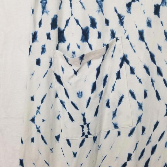 Pure Jill by J Jill Asymmetrical Midi Tank Dress Womens Medium White Blue Casual - Picture 5 of 10